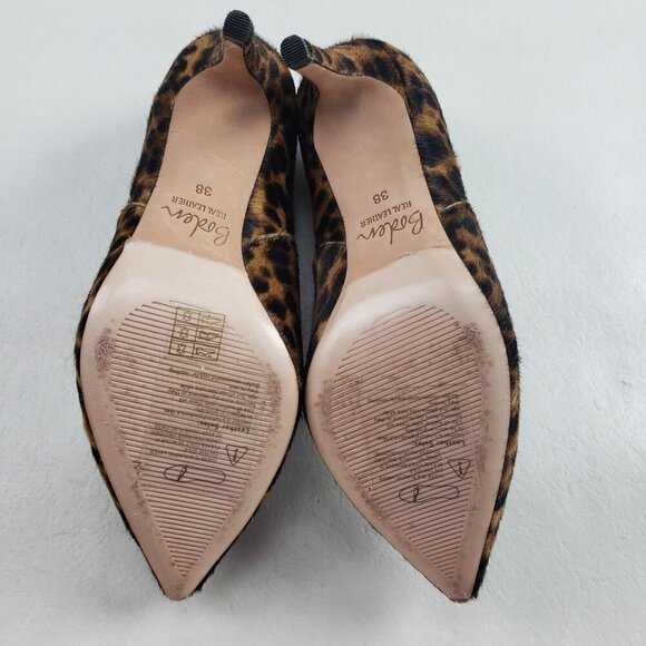 Boden Heswall Heeled Leopard Bootie Womens 7 EU 38 Brown Calf Hair Pointy Toe - Picture 10 of 12